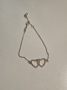 Things Remembered Gold Double Heart Bracelet